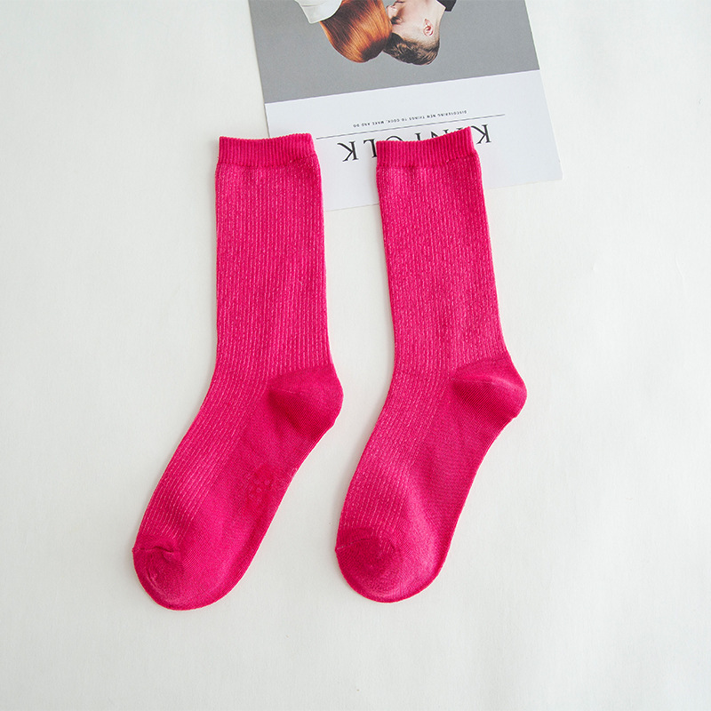 Picture of Spring and summer women's socks solid color dopamine color tube socks Zhuji pile socks ladies candy color socks cotton socks