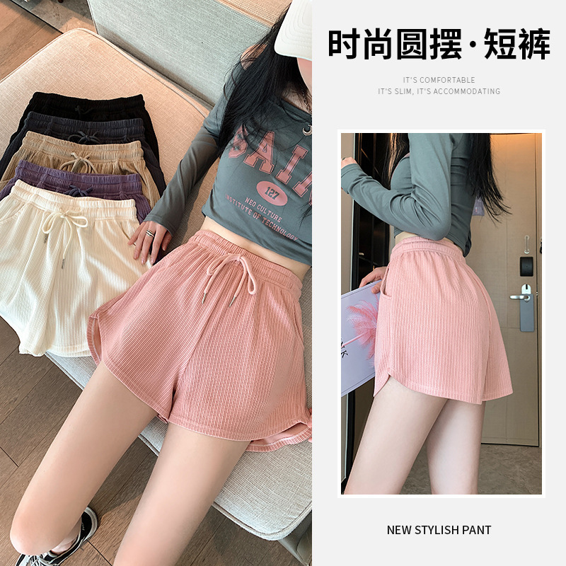 2023 Fitness Running Shorts Women's Summer Thin Loose Casual plus size Wide-leg High Waist A- shaped Sports Hot Pants