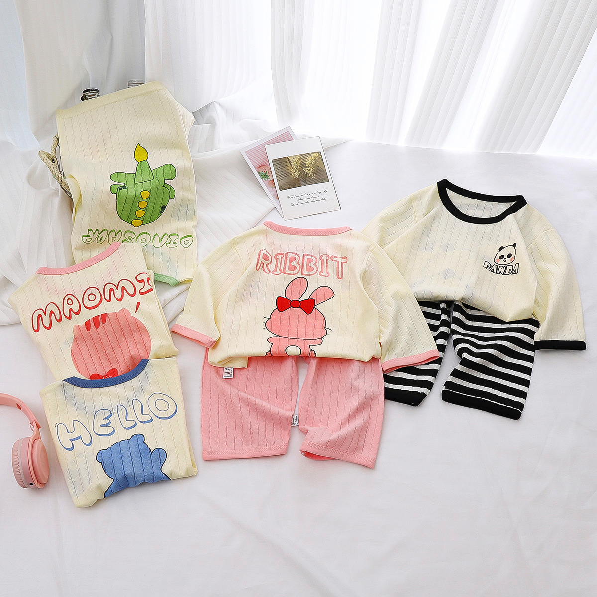 Children's Home Clothes suit Cotton Summer New Baby Pajamas Boys' Home Clothes Girls' Air-conditioning Clothes Children's Clothing