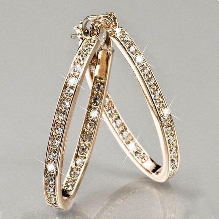 European and American fashion jewelry new wish Amazon AliExpress ebay popular Diamond diamond earrings ear clip wholesale