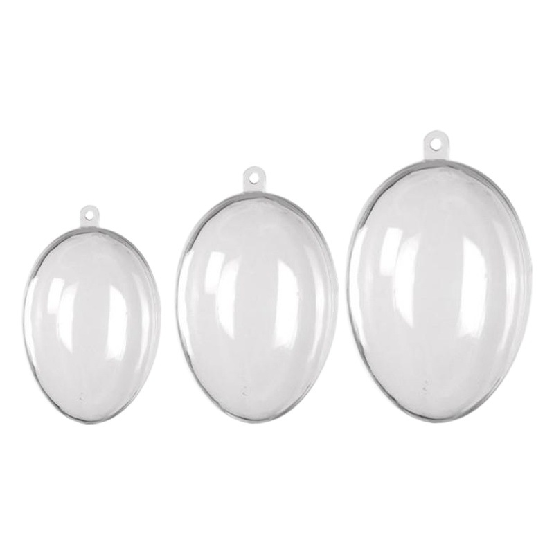 New Flats-Bottomed Egg 7.7cm to 12cm Crystal Transparent Decorative Magic Ball Transparent Plastic Ball Hollow Christmas Ball