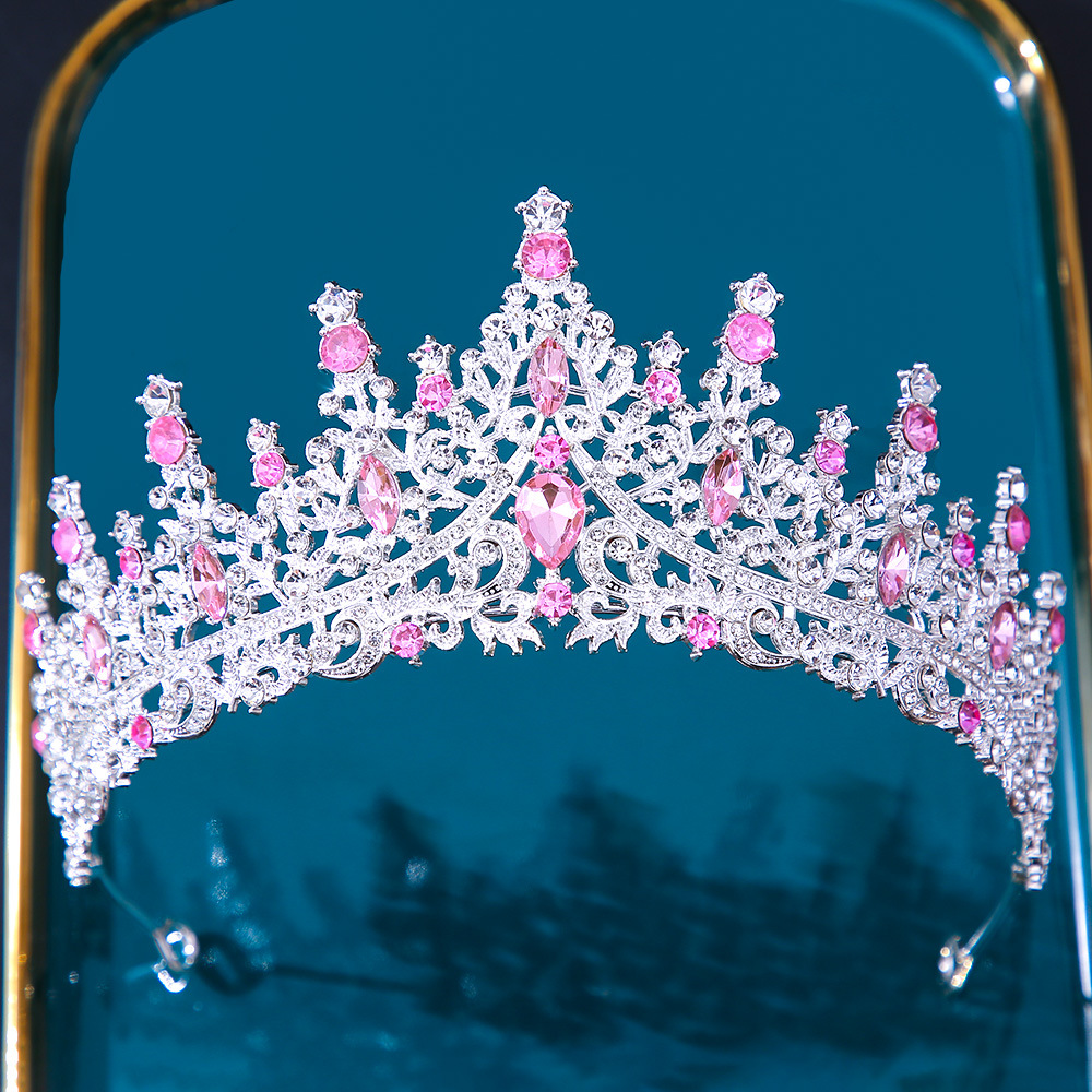 Picture of Bridal Crown New European-style headdress alloy with rhinestone crystal wedding dress accessories Amazon hair accessories