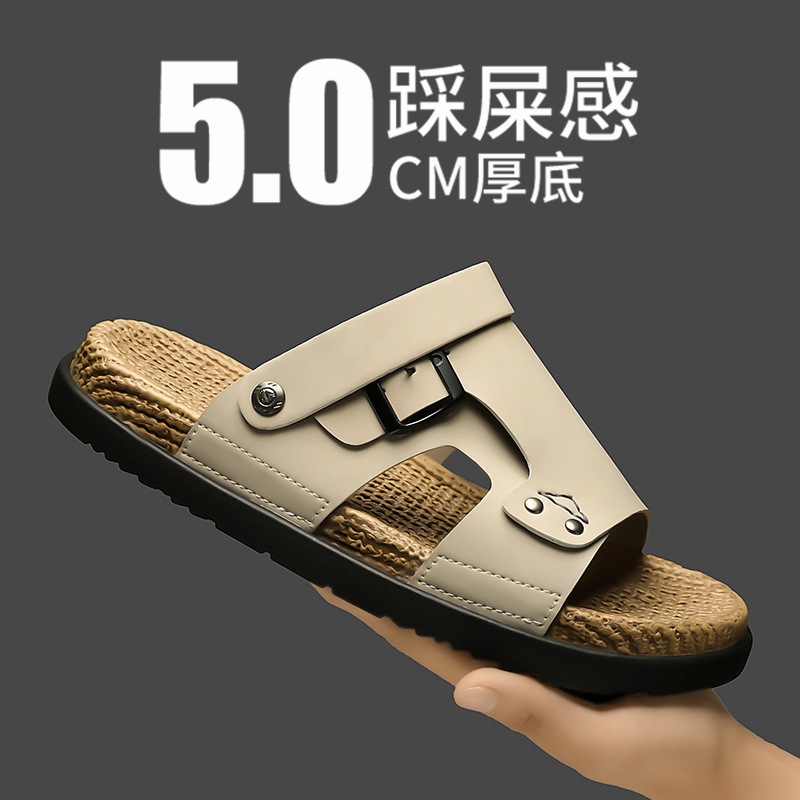 Large Size Sandals for Men's Summer Outer Wear Beach Men's Shoes Non-Slip Men's Casual Shoes Driving Dual-Use Cross-Border Sandals and Slippers