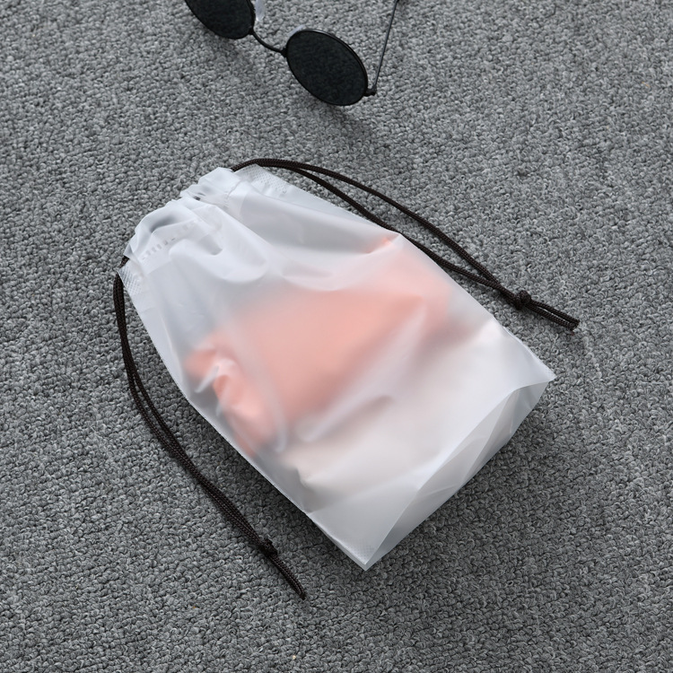 Travel Storage Bag Drawstring Drawstring Pocket Waterproof Luggage Organizer Split Bag Travel Portable Frosted Plastic Bag