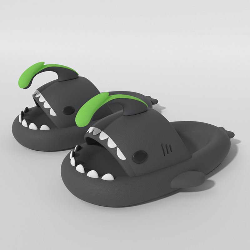 Picture of New Style Lantern Fish Shark Slippers Female Couple Indoor and Outdoor Thick Slippers Female Slip-on Feeling Soft Sole Home Sandals for Men