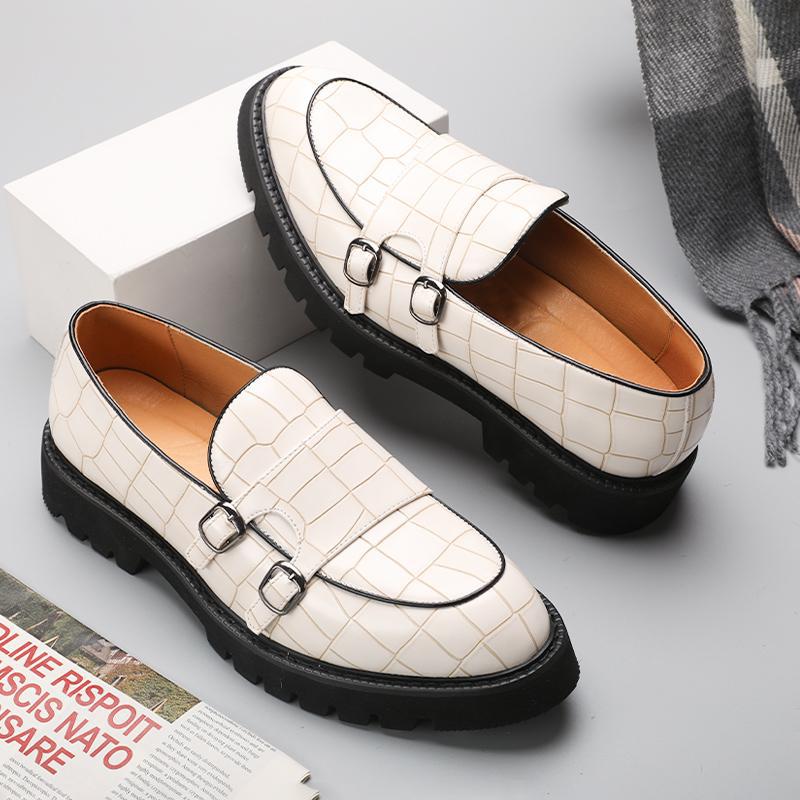 Cross-Border Large Size 2025 Spring New Style 48 Retro British Leather Shoes Personalized Buckle Formal Men's Shoes Business Casual Shoes