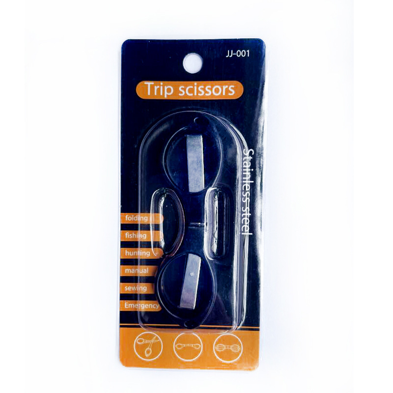 Picture of Stainless steel folding scissors plastic handle/alloy stretch shear travel portable fishing Special 8/eight character scissors wholesale