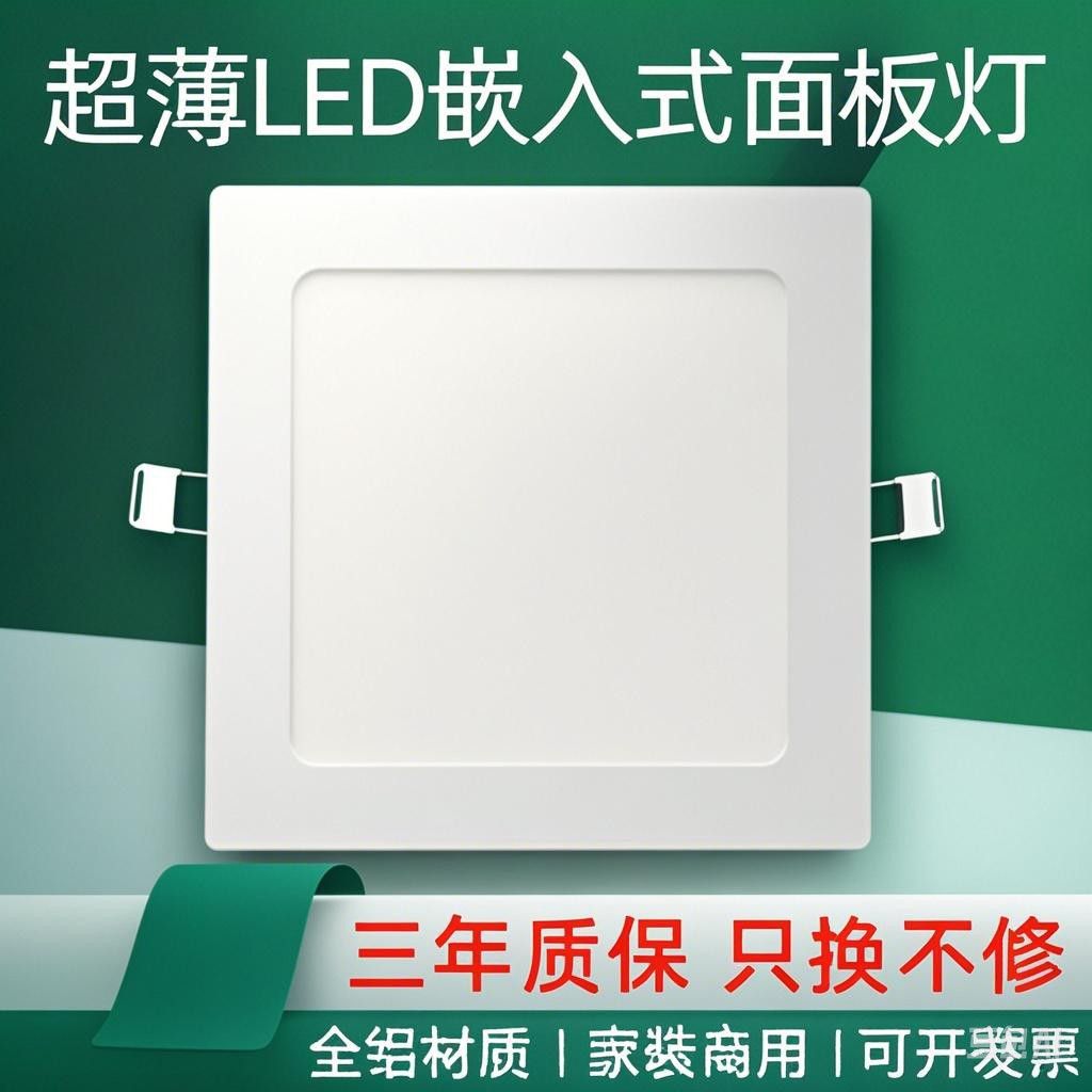 Ultra-thin downlight square panel living room recessed ceiling light panel light round concealed household commercial neutral