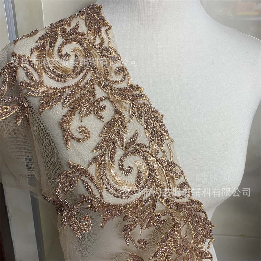 in stock Beaded Lace Embroidery Lace Lace Wedding Dress Veil Children's Wear Headwear DIY