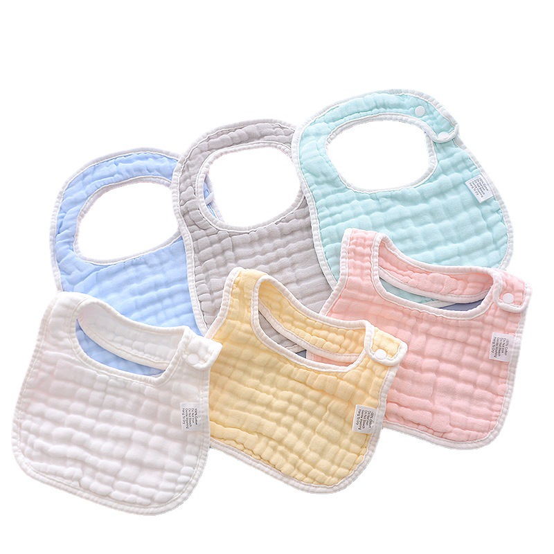 Picture of U-Shaped Bib, 8 Layers of Thickened Cotton Gauze, Plain Color, Unisex Newborn Baby Anti-Spit-Up Bib, Baby Drool Towel