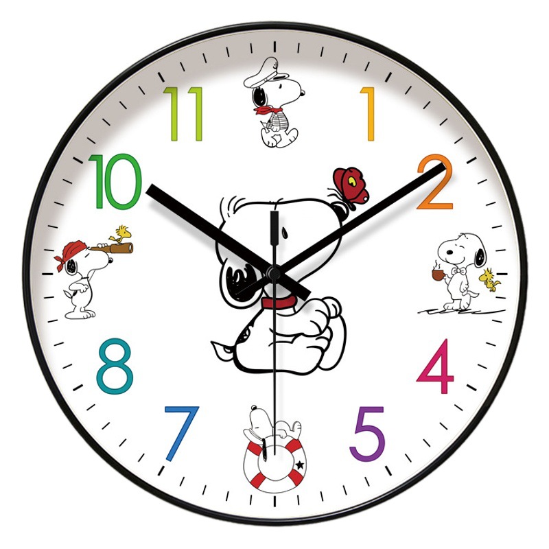 Ipura 6858 mute living room wall clock Snoopy early education home clock Wall watch mute second-sweeping quartz clock