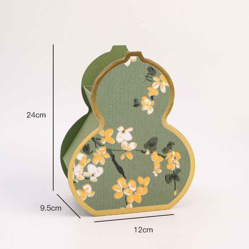 Picture of New Year's Eve Flower Box Bucket Decoration Ornaments Hug Bucket Chinese National Style Embroidery Octagonal Flower Bucket Ruyi Lock Bucket