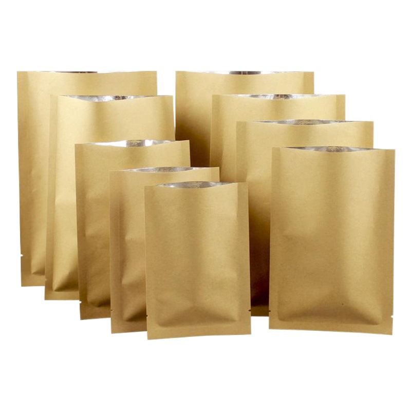 Three-side sealed Kraft paper bag plastic scented tea packaging bag tea flat pocket inner aluminum foil bag full set of samples