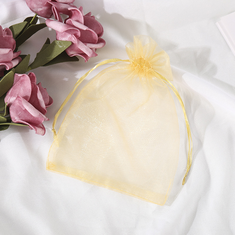 Picture of Plain beam gauze bag wholesale wedding candy bag spot small gift packaging mesh bag printing high density gauze