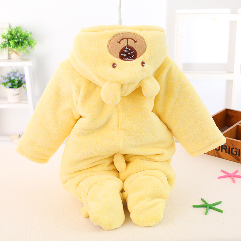 Picture of Baby Jumpsuit, Spring, Autumn and Winter Newborn Clothes, Thickeneded and Warm Outing Clothes, Short-Sleeved Baby Winter Clothes, Rompers