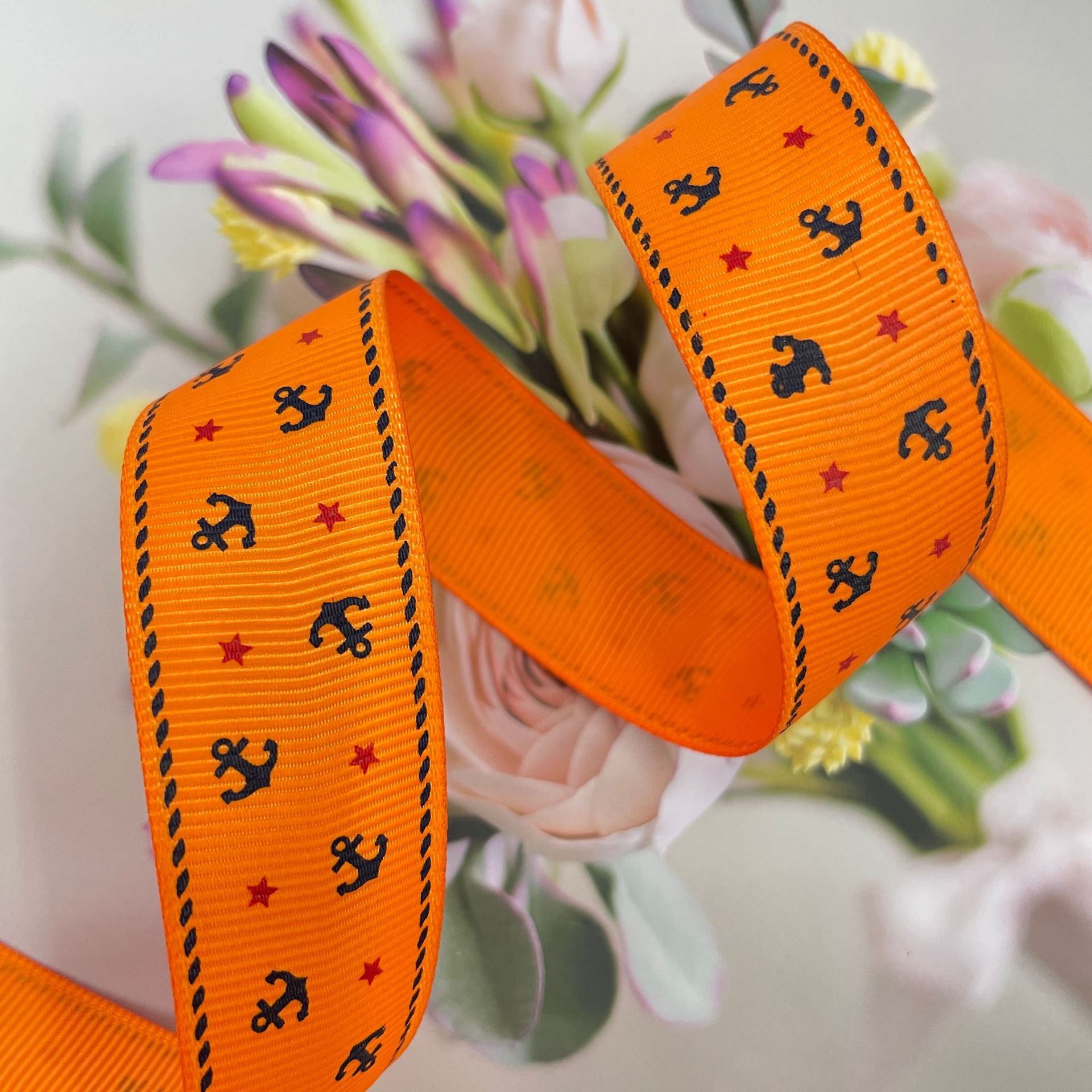 Picture of Ribbon manufacturers bow ribbon British wind Navy wind sea anchor rib printing belt wholesale