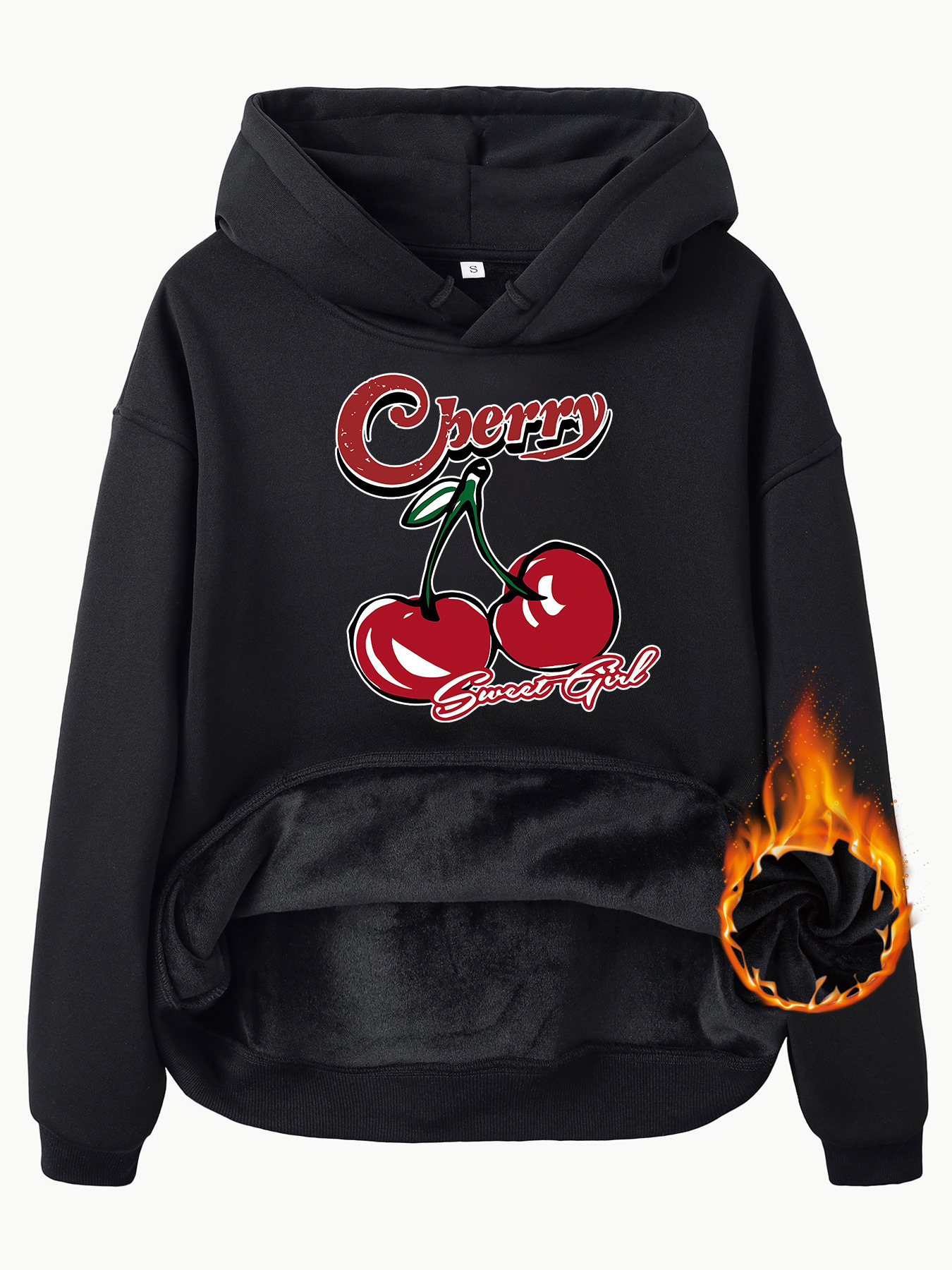 Amazon eBay Casual Hooded Long Sleeve Cross-border Loose Sweater in stock Cherry Comfortable Hoodie Wholesale