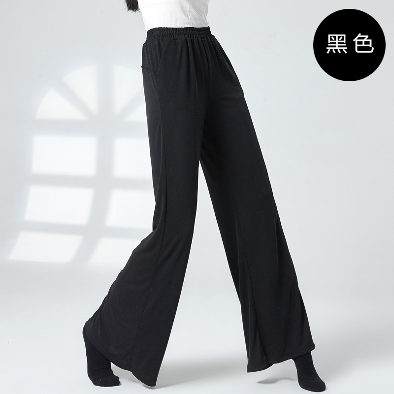 Picture of Dancing Pants Female Adult Training Pants Straight Leg Wide Leg Pants Classical Body Yoga Clothing Modern Dance High Waist Long Pants