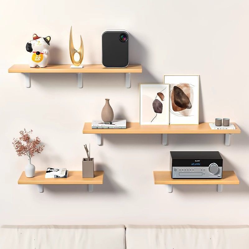 Picture of Wall Shelf Punch-free Living Room Wall Bedroom Bedside Storage Rack Wall-mounted Multi-layer Router Partition