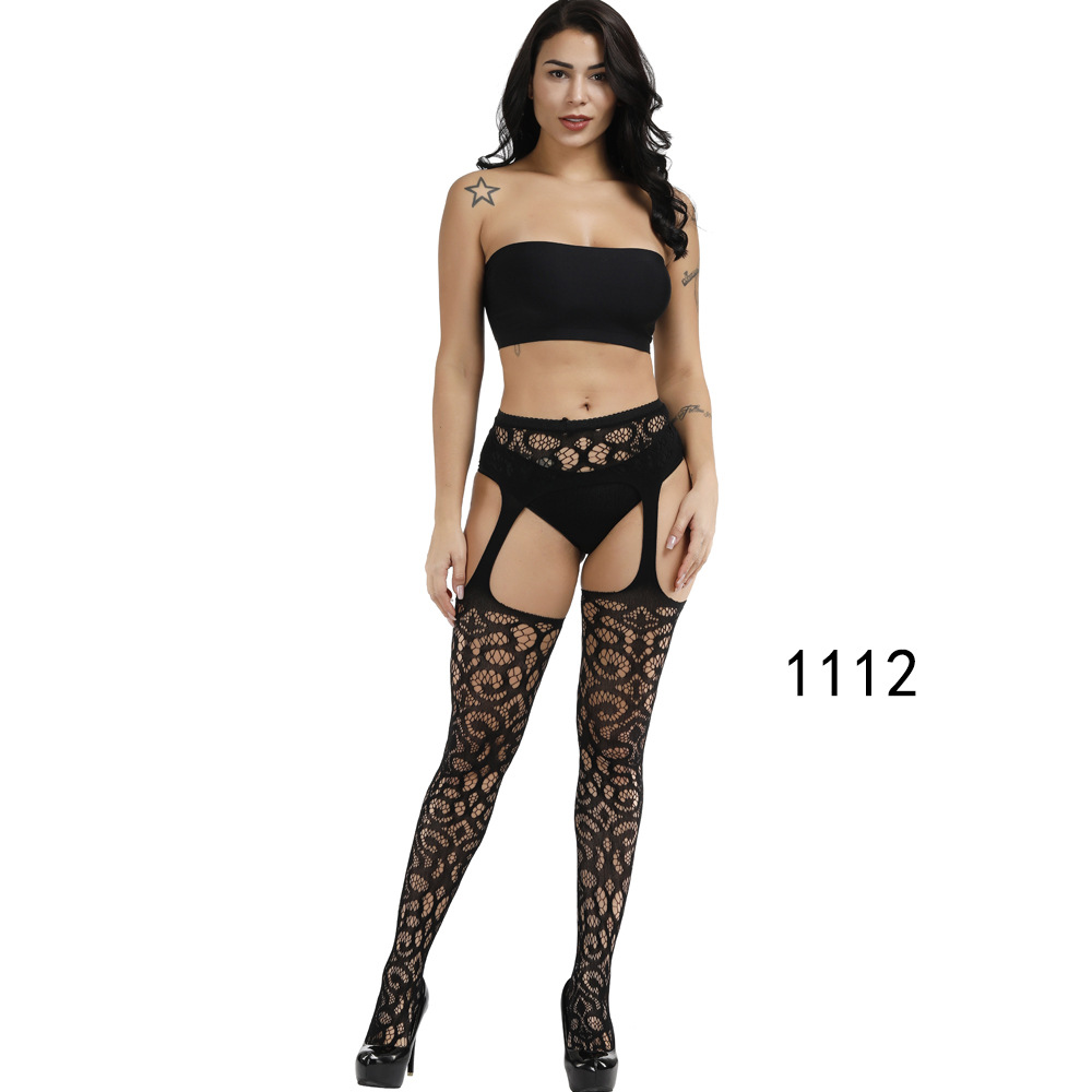 Picture of European and American Original Single Jacquard Garter Fishnet Stockings Sexy Pantyhose Sexy Stockings Summer Anti-Falling Fishnet Stockings Temptation