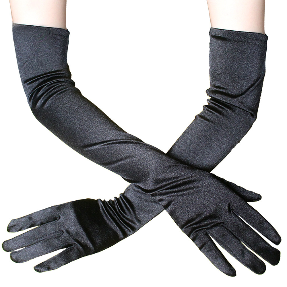 Picture of Satin Gloves Extra Long Dress Satin Gloves Wedding Performance Prom Gloves Costume Accessories Dance Gloves