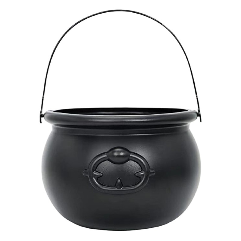 Halloween Witch Bucket 19.5cm Black Witch Candy Bucket with Various Packaging St. Patrick's Cross-Border Ready Stock