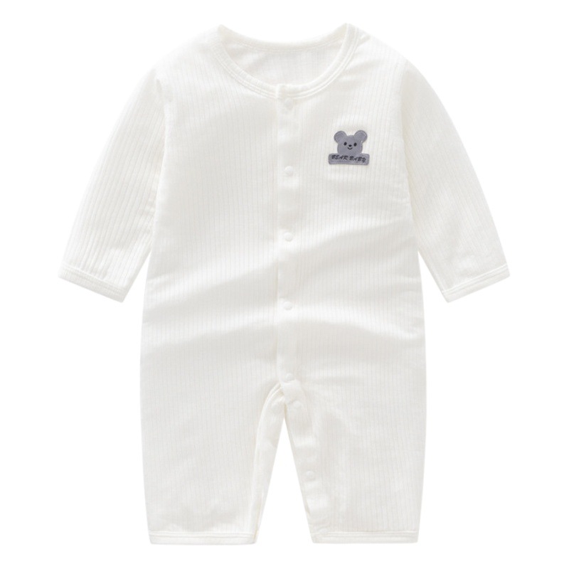 In stock wholesale baby jumpsuit men and women baby modal pajamas thin split long sleeve romper summer wear