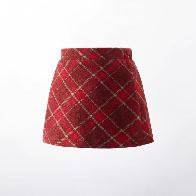 Picture of New Spring Autumn and Winter Girls Red Wool Skirt French High Waist Slimming Western Style All-match Children's A- line Skirt 6