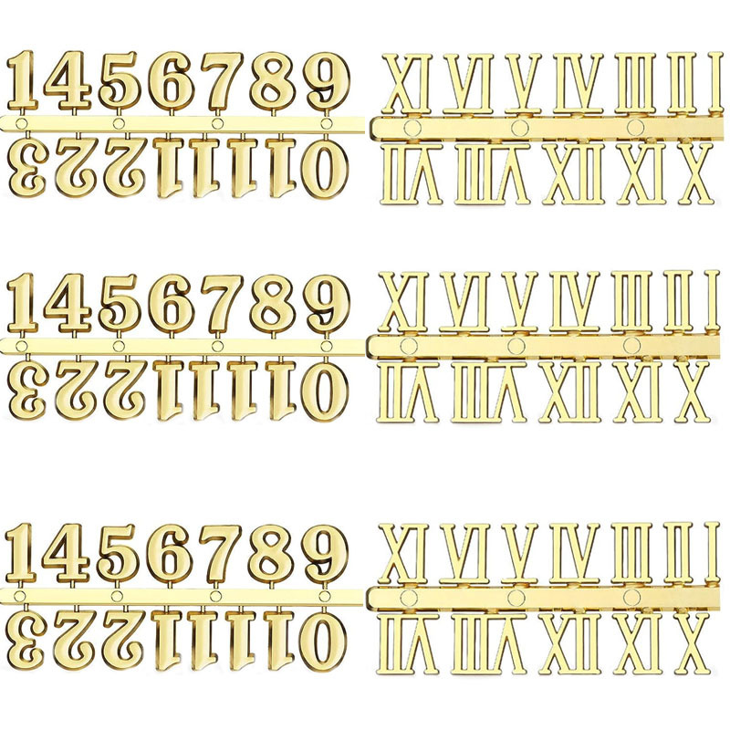 Picture of in stock Direct Supply 3CM Clock Digital Arabic Gold Silver Black Three Color Electroplated Clock Accessories Letter Number
