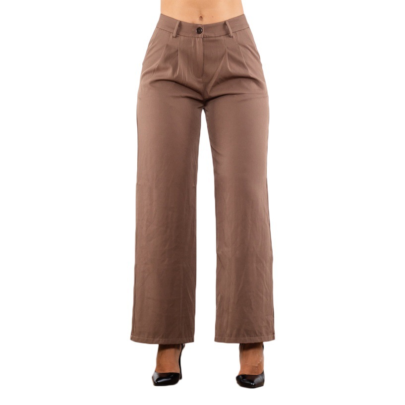 Shascullfites Brown Wide Leg Pants High Waist Loose Dosing Straight Casual Pants Women's Trousers Suit Pants