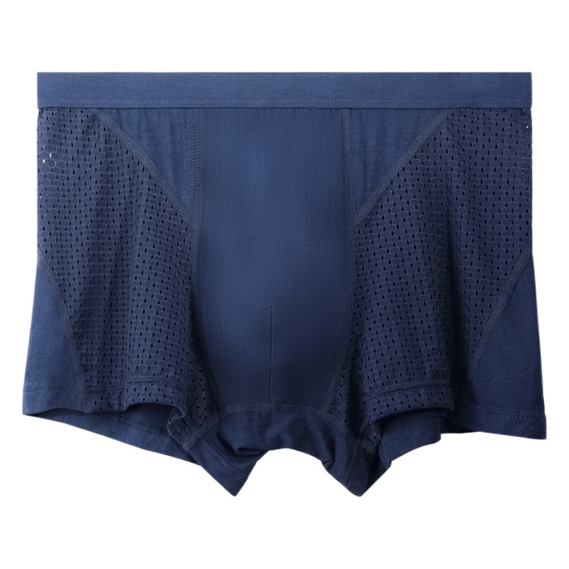 Ice Silk Men's Boxer Underwear Men's Puzzle Summer Thin Underwear Men's Mesh Breathable Boxer Shorts for Boys