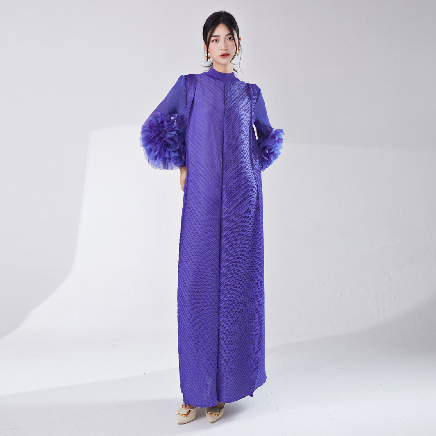 Picture of Cross-Border Aliexpress Popular Miyake Dress Long Skirt Loose Large Size High-End Women's Elegant Dress Skirt