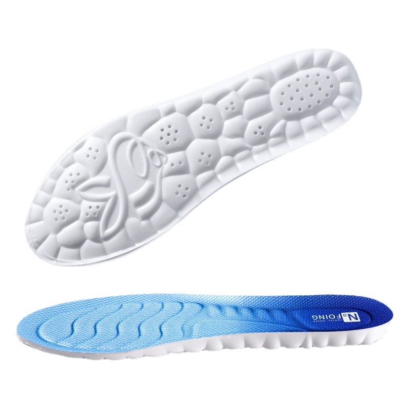 PU insoles men's sports shock absorption women's clouds thickened soft bottom running ultra-soft long-standing breathable sweat-absorbent military training feeling of stepping on excrement