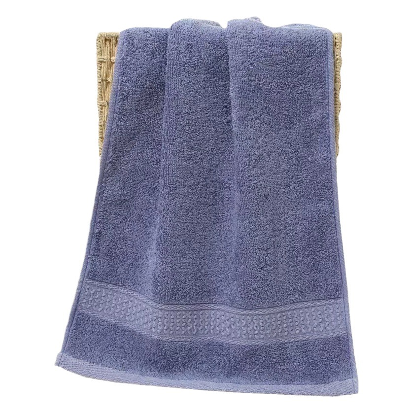 Cross-Border Supply Plain Cotton Towel and Bath Towel Set Company Gifts Logo Satin Trim Foreign Trade Pure Cotton Jacquard