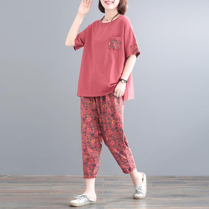 Mom's Fat mm Large Size Casual Sportswear Suit Women's 2024 Summer Loose and Stylish Short-Sleeved Two-Piece Set