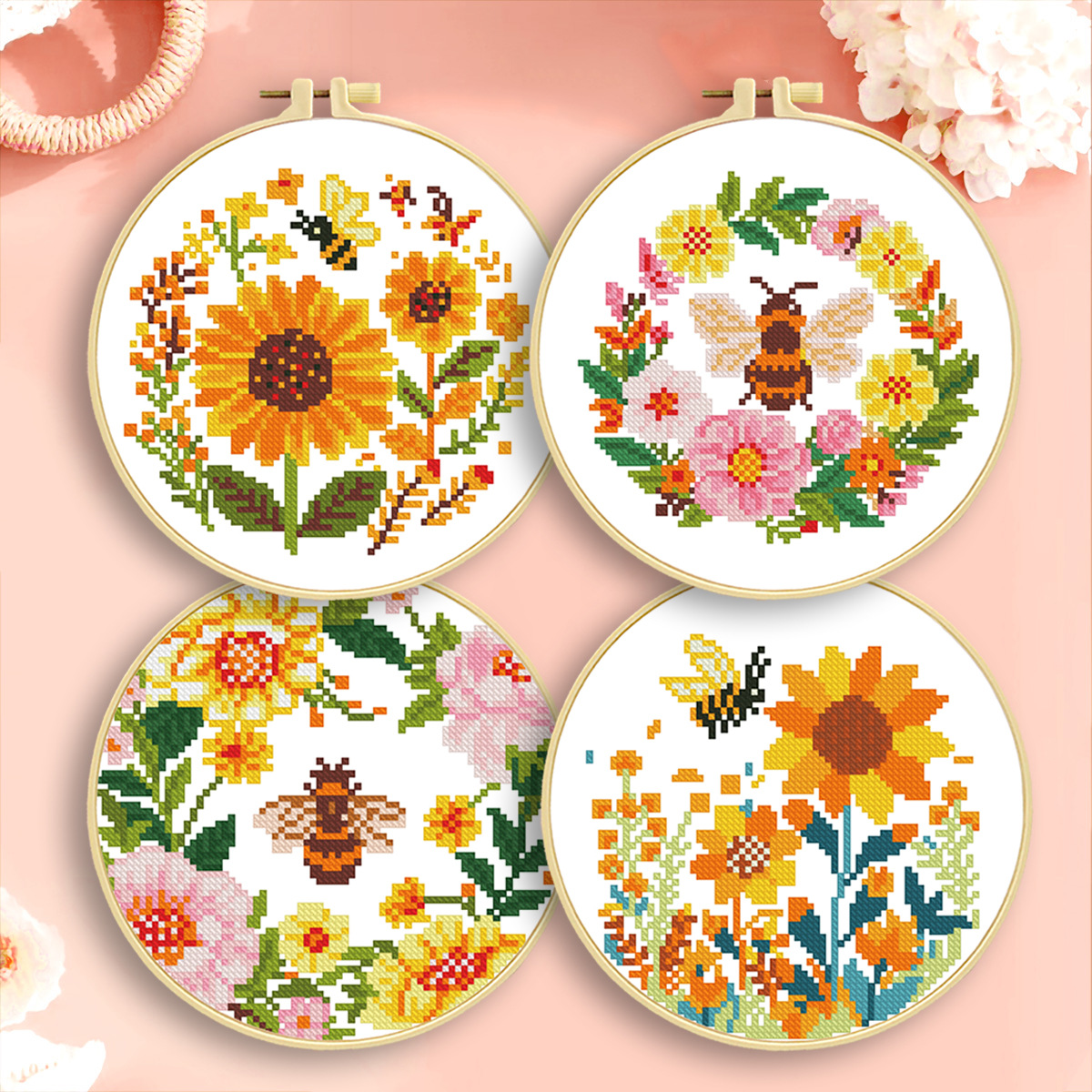 Mona Lisa Royal Cross Stitch Bees and Flowers New Simple Living Room Study Manual Embroidery