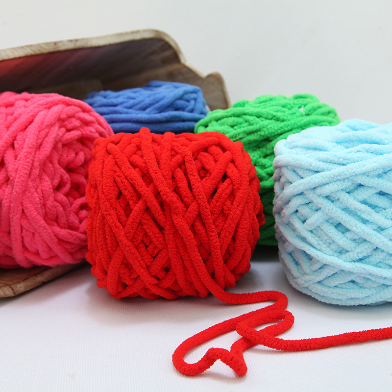 R9 factory batch ice strip thread coarse wool thread single strand stick needle knitting wool ball hook crochet slipper thread self-woven wool ball
