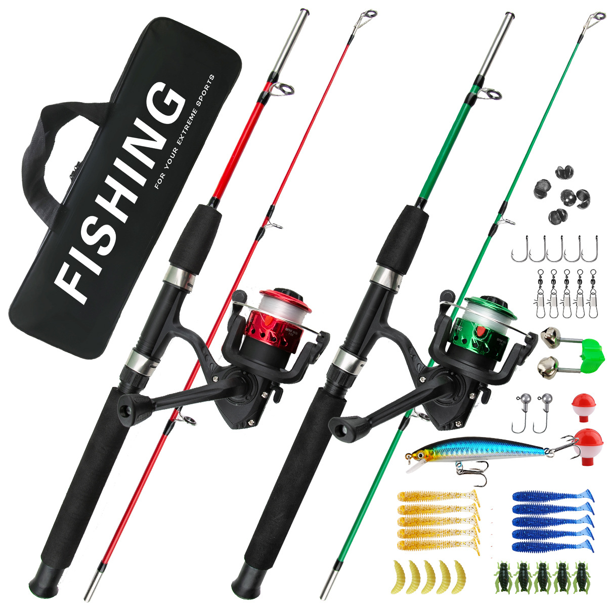 Children's fishing rod fishing gear suit full set fishing rod kids beginner novice portable rod wheel road Asian rod wholesale