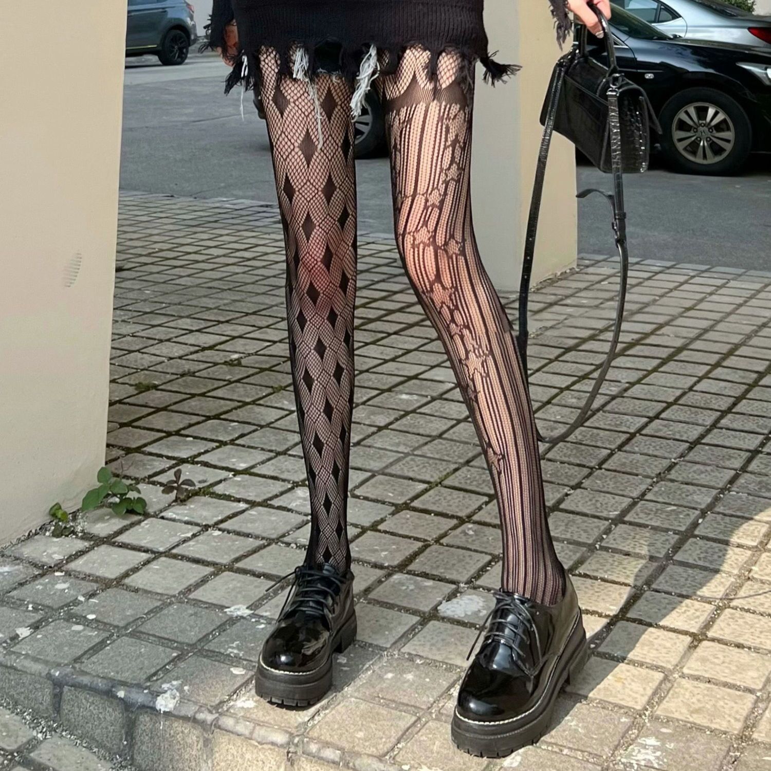 Picture of Internet Celebrating Halloween Nets Skull Spider Web Hollow Fishnet Stockings Pure White Silk Stockings Sexy Black Silk