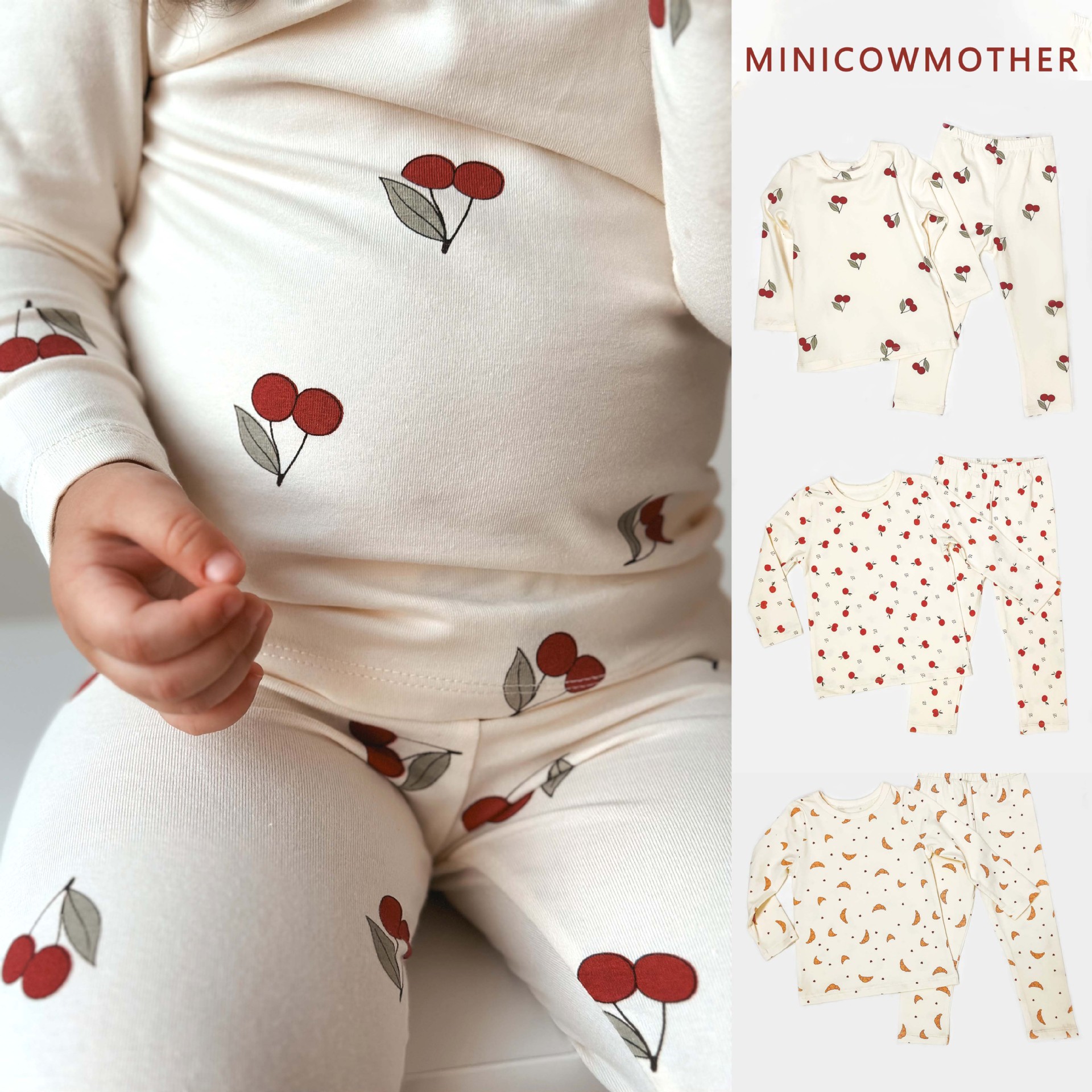 Picture of Korean Children's Summer Pajamas Autumn Clothes Home Clothes Baby Clothes Girls' Long Sleeve Baby Children's Clothing suit Pure Cotton Category A