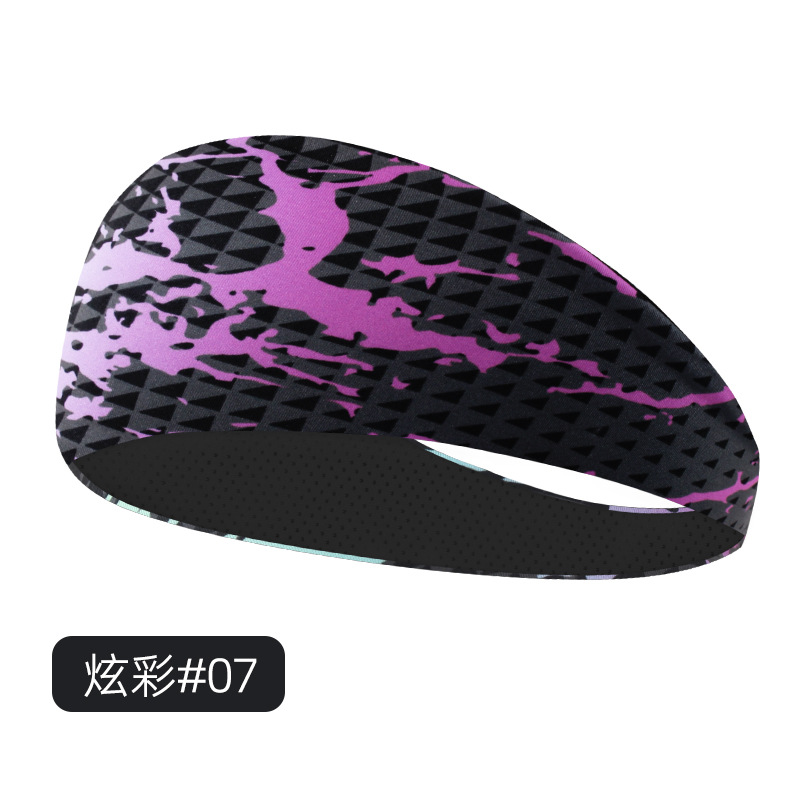Picture of Summer Colorful Sports Hair Band Women's Anti-sweat Absorbing Non-slip Headband Running Sports Yoga Fitness Elastic Hair Band