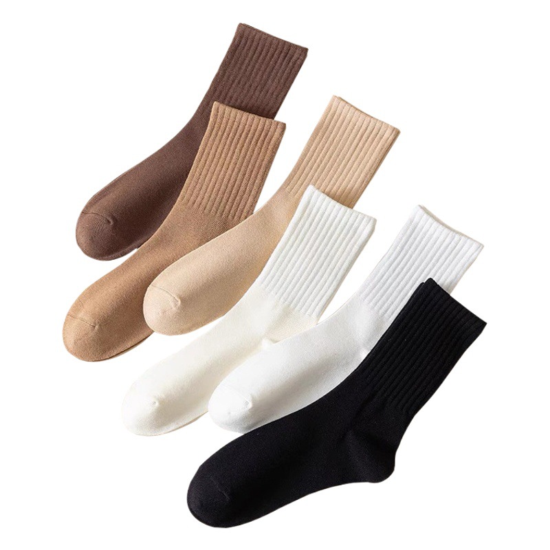 Strict selection socks women's mid-calf solid color confinement socks women's online red tide socks student sports socks white Zhuji pile socks