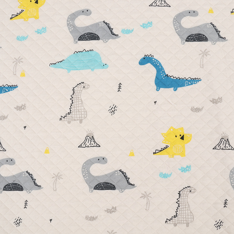 Picture of Original White Diamond Lattice Jacquard Air Layer Printed Baby Quilted Fabric Baby Jumpsuit Sleeping Bag Quilted Fabric