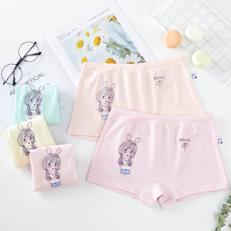 Picture of Ainian aifunny children's 50 cotton children's underwear girls' boxer shorts cartoon trendy Girls' student boxer shorts