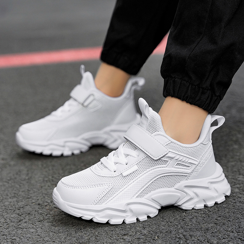 Picture of Explosions Girls Boys sneaker Mesh Breathable Lightweight Fashion All-match Soft Bottom 2024 New Student White Shoes