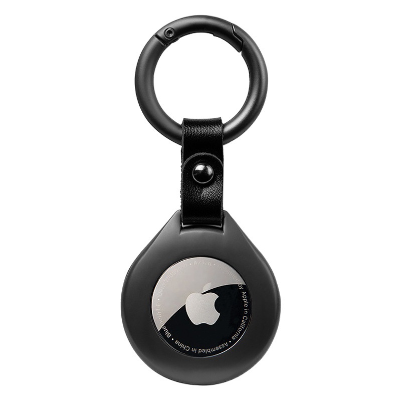 Cross-Border Manufacturer's New Model Suitable for Airtag Metal Protective Case Cowhide Anti-Lost Locator Airtags Protective Case