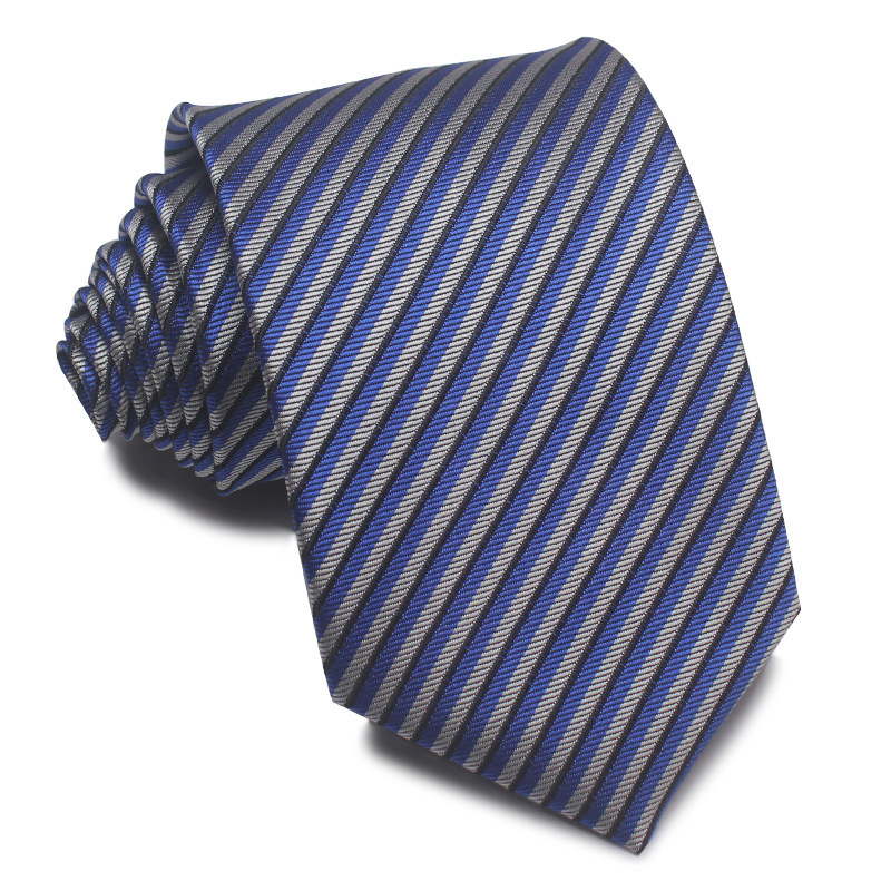 Picture of 25 New 8cm Polyester Jacquard Stripesd Tie 7cm Men's and Women's Business Formal Wear Casual High-End Red Black Blue