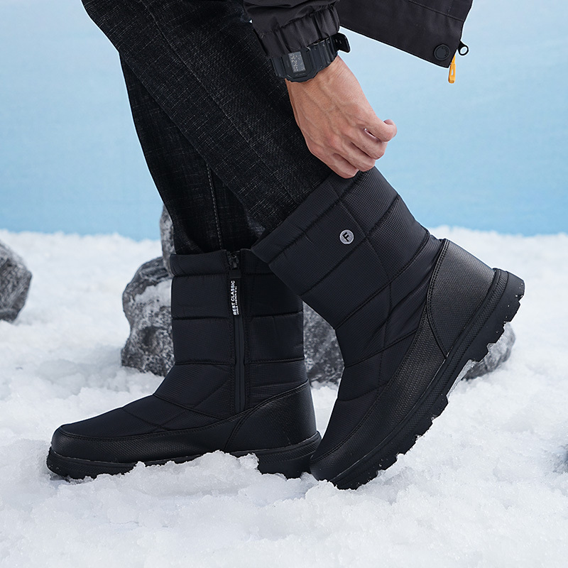 Snow Boots Cotton Shoes Casual Cross-border Outdoor Leisure Hiking Non-slip fleece-lined Warm Waterproof Cotton Shoes High-top Snow Boots