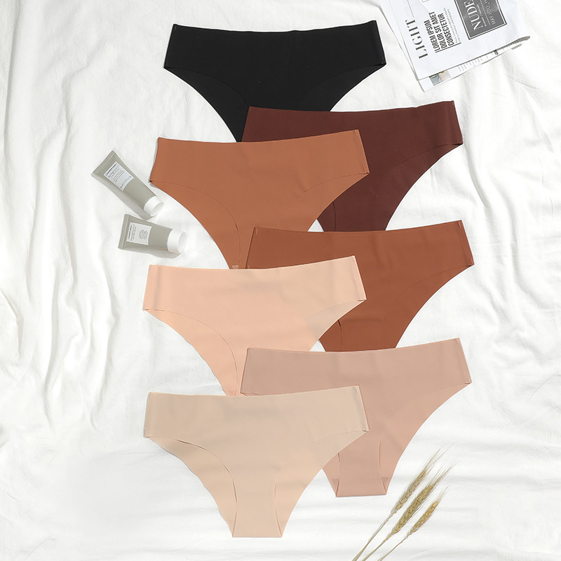 Picture of European and American Cross-border Pregnant Women's plus size Traceless Women's Underwear Class A Ice Silk Breathable Sports Low Waist Naked Briefs for Women