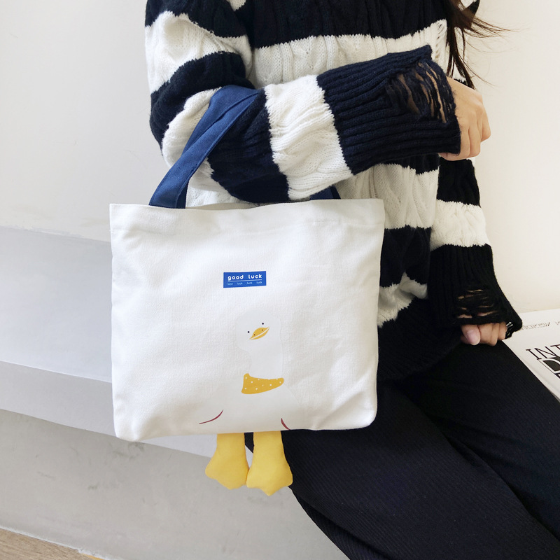 Foreign Trade Canvas Bag Yellow Duck Lunch Bag for Work Portable Rice Bag Hand Carrying Lunch Bag for Lunch Women's Bag for Printing